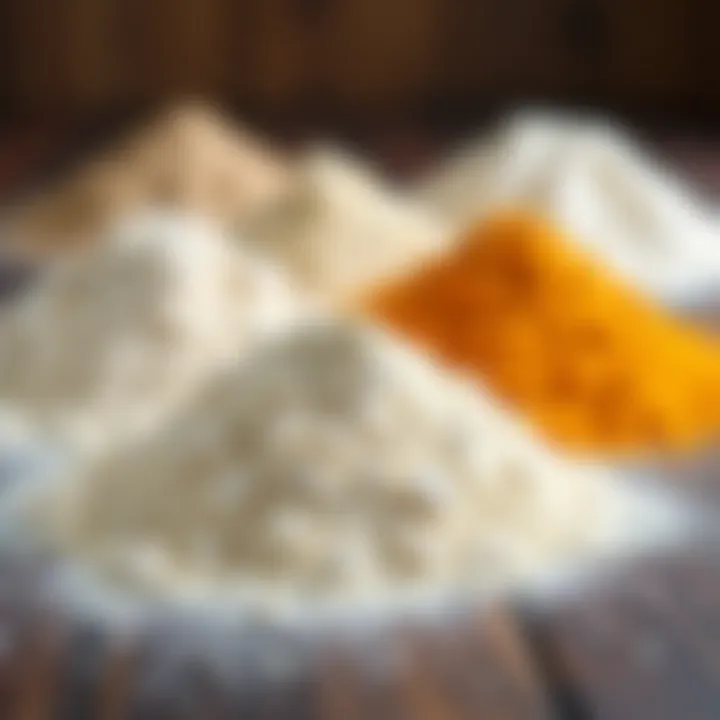 Visual representation of different flour types