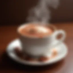 A rich, steaming cup of cocoa with milk