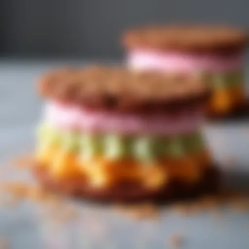 Deliciously layered ice cream sandwich featuring vibrant flavors