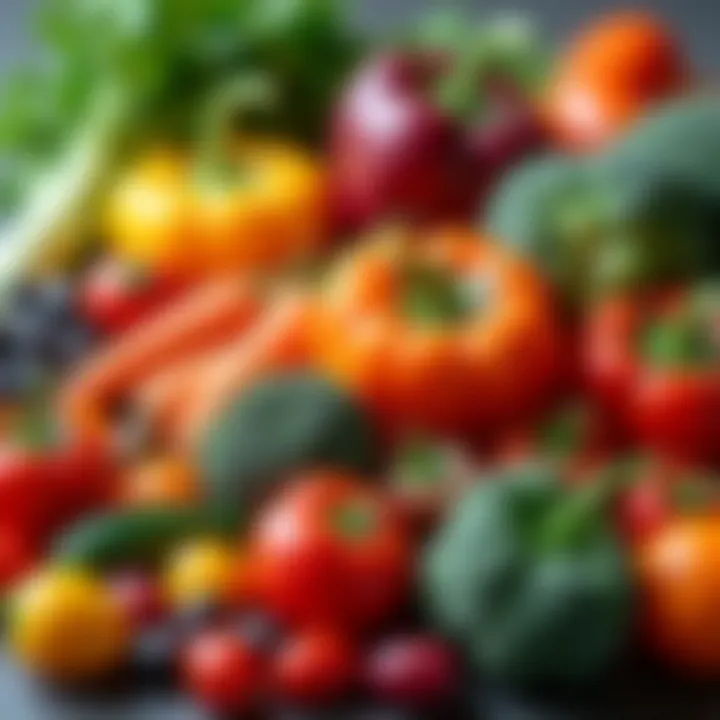 Vibrant assortment of colorful vegetables and legumes