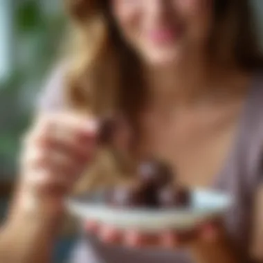 A health-conscious individual enjoying a sugar-free dessert