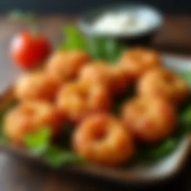 Tempting Air-Fried Appetizers Delicious air-fried appetizers arranged beautifully on a platter