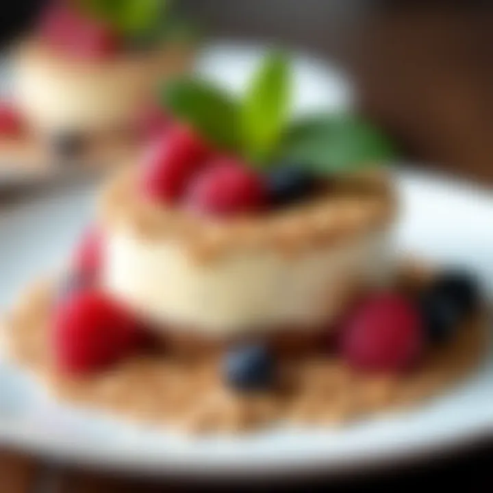 A dessert featuring flax seeds, elegantly plated for presentation