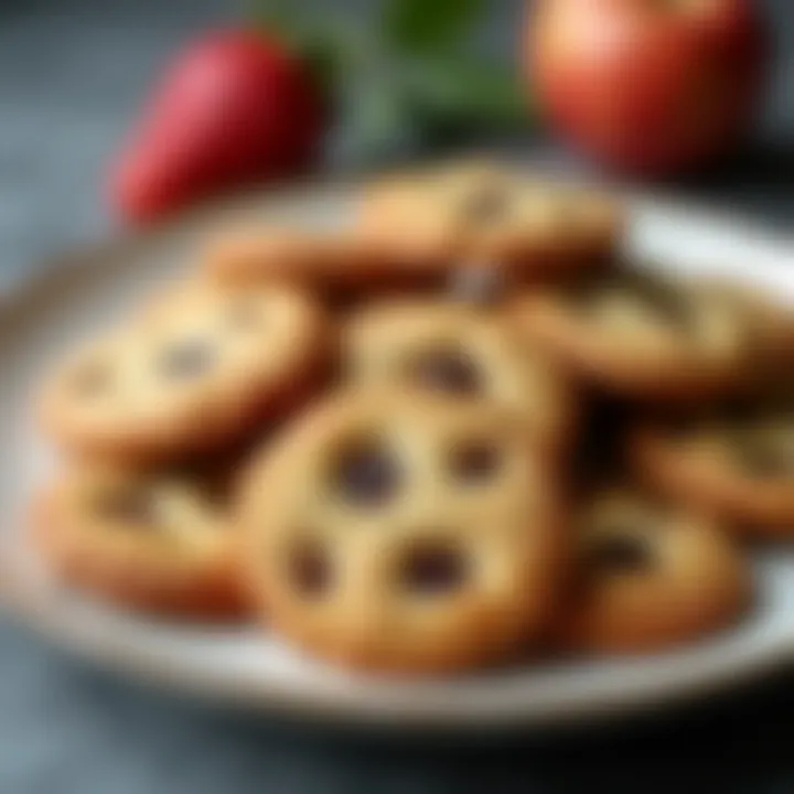 A beautifully plated assortment of flat raisin cookies, highlighting variations in presentation