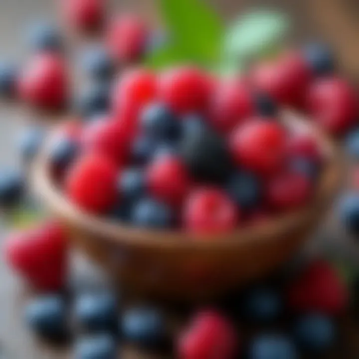 A bowl of mixed berries bursting with antioxidants.