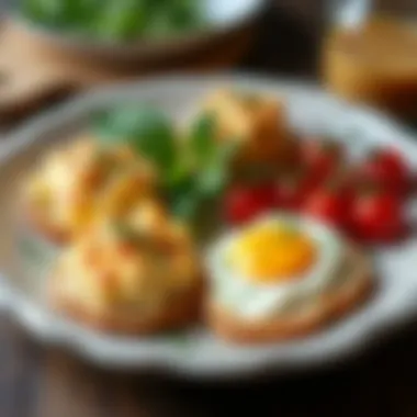 Elegant breakfast spread featuring various egg-based options