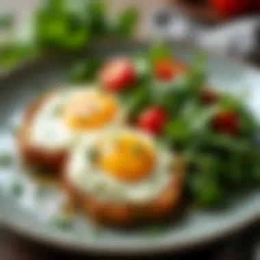 Deliciously plated keto egg dish with vibrant vegetables