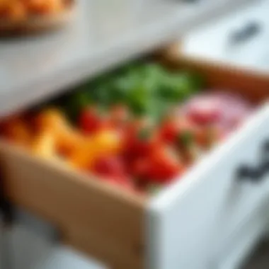 Efficient Space Utilization in Kitchen Organizers Elegant kitchen edge drawer organizer showcasing efficient space utilization.