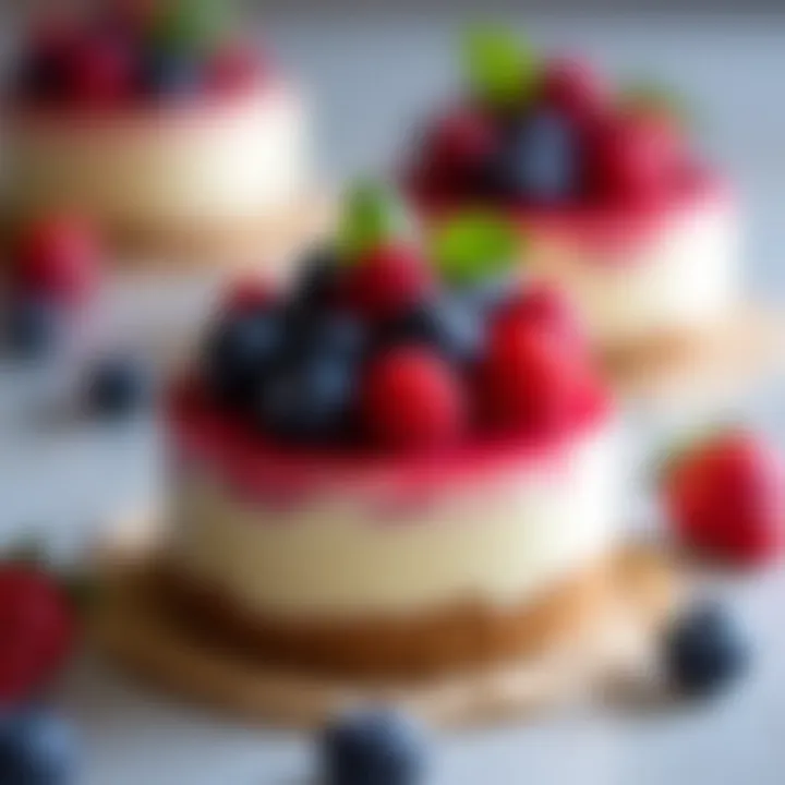 Delightful mini cheesecake topped with fresh berries