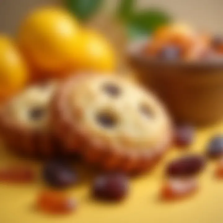 Close-up of fresh ingredients for raisin biscuits