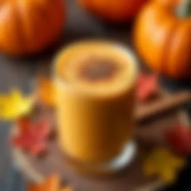 Cultural Significance of Pumpkin Smoothies Cultural motifs surrounding a pumpkin smoothie, highlighting seasonal festivities