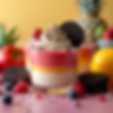 A colorful arrangement of ingredients for a poke-Oreo dessert.