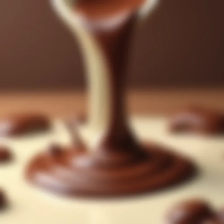 Artistic representation of chocolate cascading into a pool of milk