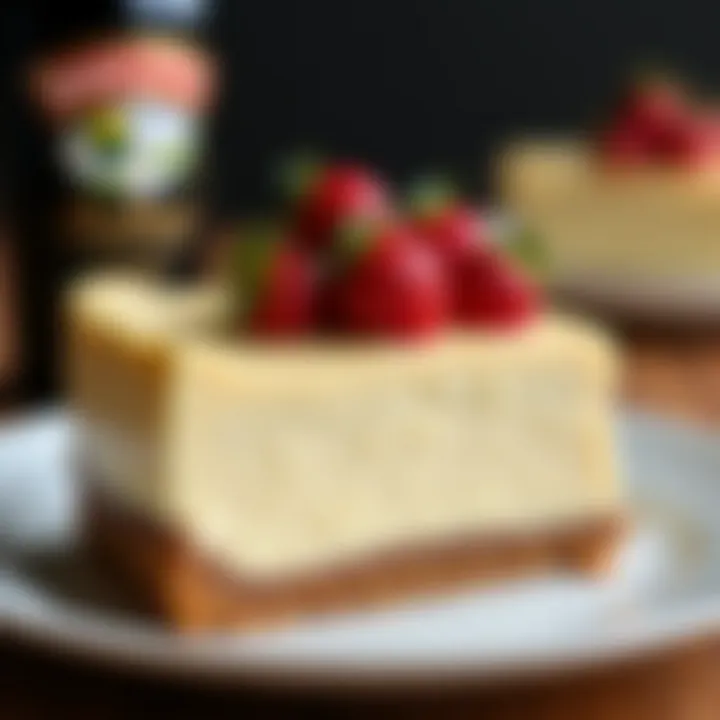 Layered Baileys Irish Cream cheesecake with a graham cracker crust