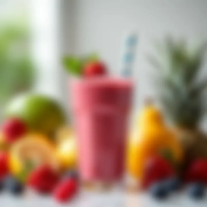 A variety of fruits prepared for a refreshing smoothie