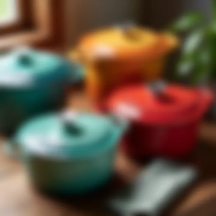 An array of Staub cocottes in various sizes and colors