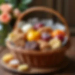 Elegant Passover gift basket filled with kosher treats