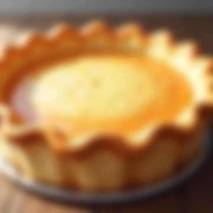 Close-up of a perfectly baked crust with a glossy finish