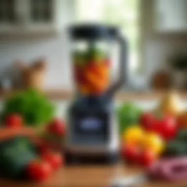 Diverse ingredients placed around the Ninja Blender Processor Combo