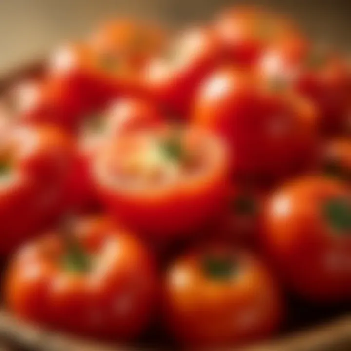 A close-up of sun-drying tomatoes, highlighting their rich, concentrated flavors.