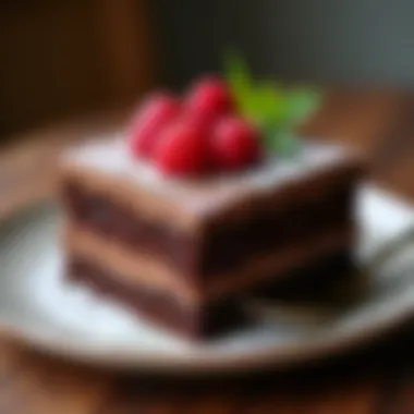 Elegant presentation of German chocolate cake for a gathering