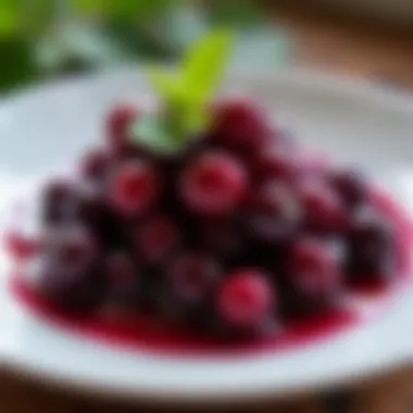 An artistic representation of elderberry in a culinary dish