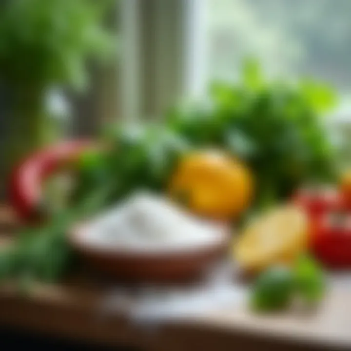 A vibrant kitchen scene showcasing various culinary herbs