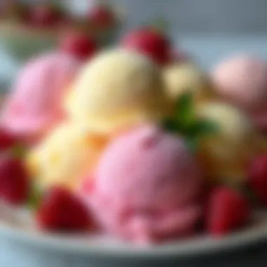 A variety of ice cream flavors prepared using a home ice cream maker.